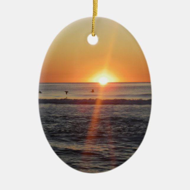 Gorgeous sunrise ceramic ornament (Front)