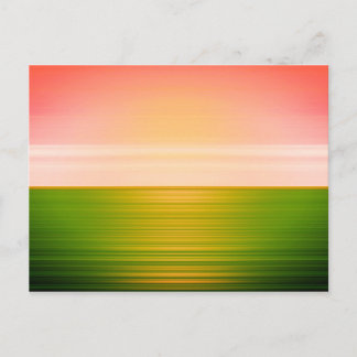 Gorgeous Sunrise Green Field Abstract Art Postcard