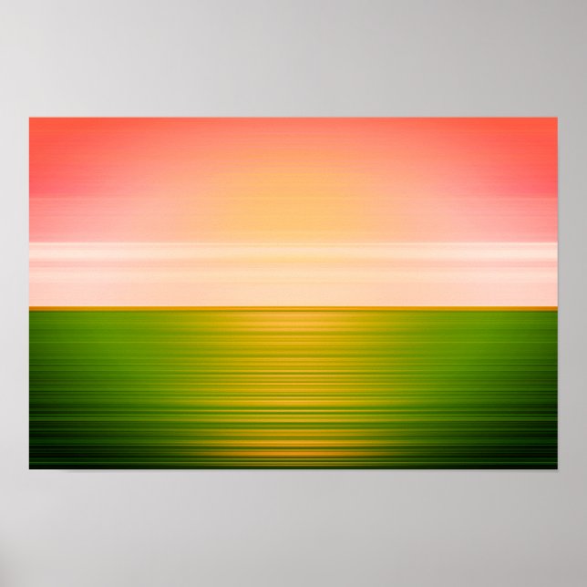 Gorgeous Sunrise Green Field Abstract Art Poster (Front)