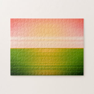 Gorgeous Sunrise over Green Field - Abstract Art Jigsaw Puzzle