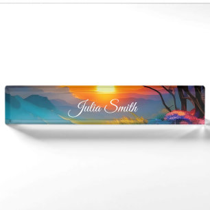 Gorgeous Sunrise over pond  Nameplate