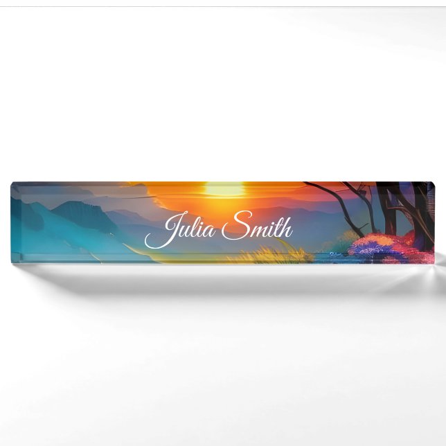 Gorgeous Sunrise over pond  Nameplate (Front)