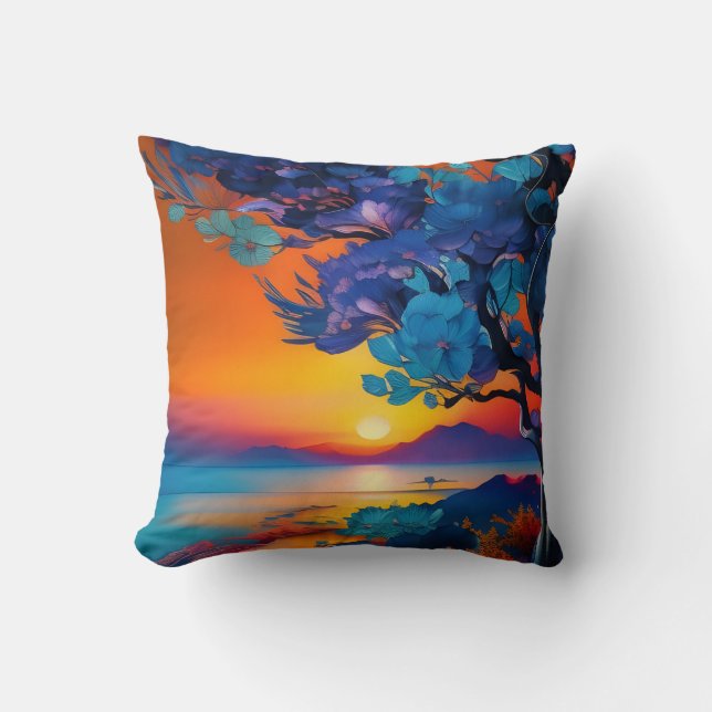 Gorgeous Sunrise over pond  Throw Pillow (Front)