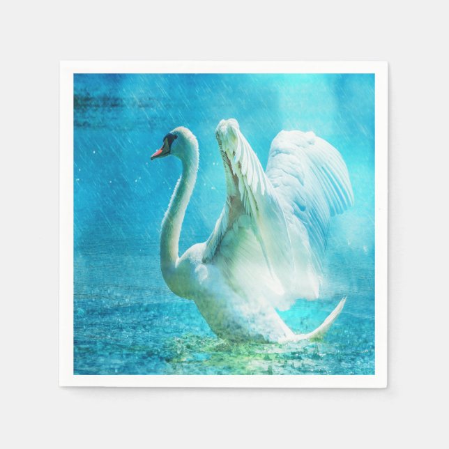 Gorgeous Swan Paper Napkins (Front)