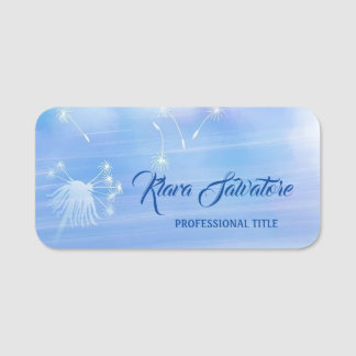 Gorgeous Sweet Amazing Blue Dandelion Name Tag