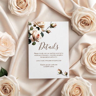 Gorgeous Tea Rose Wedding Details Enclosure Card