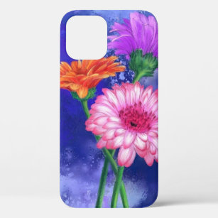 Gorgeous Three Colour Gerberas - Migned Art Drawin iPhone 12 Case