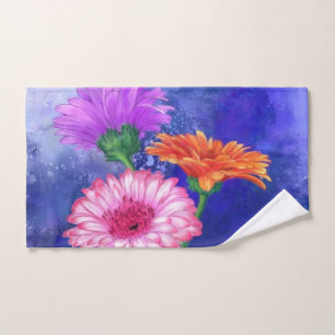 Gorgeous Three Colour Gerberas - Migned Drawing Ar Bath Towel Set