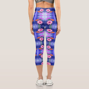 Gorgeous Three Colour Gerberas - Migned Drawing - Capri Leggings