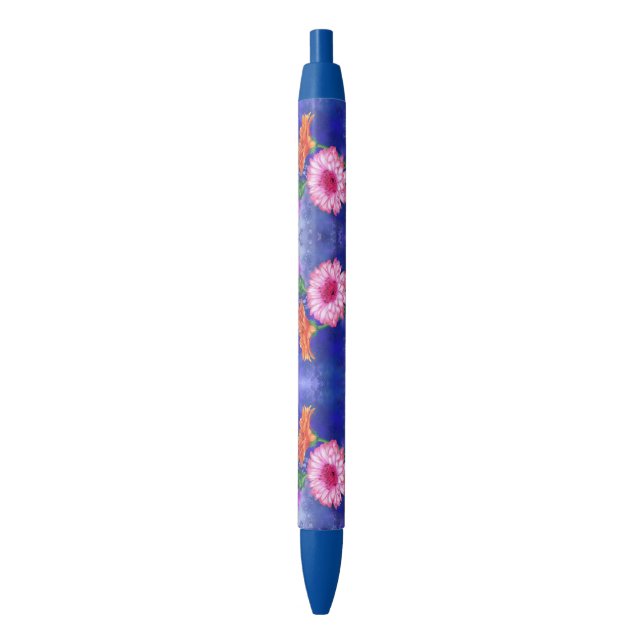 Gorgeous Three Colour Gerberas Pen - Painting (Front Vertical)