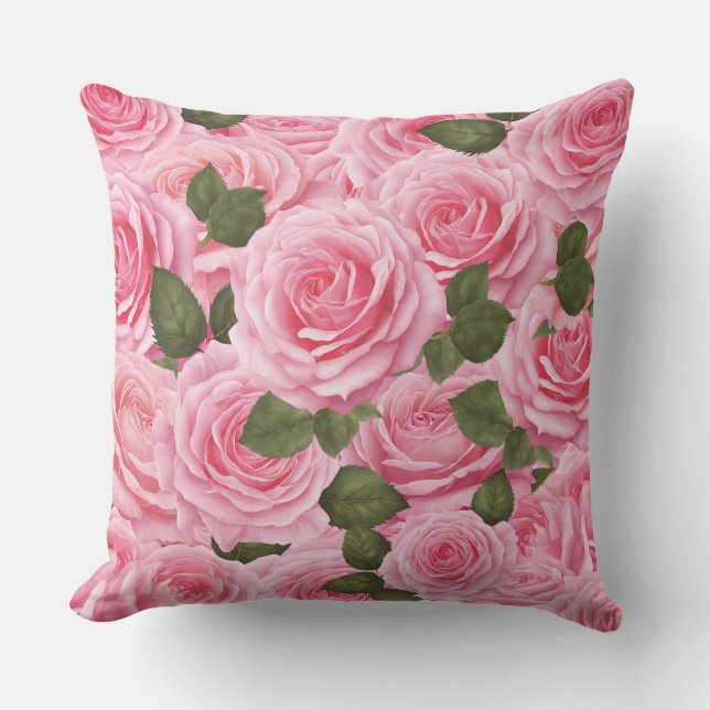 Gorgeous Tiffany Roses Throw Pillow (Front)