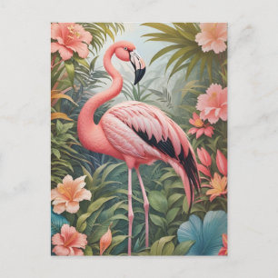 Gorgeous Tropical Pink Flamingo Bird Postcard