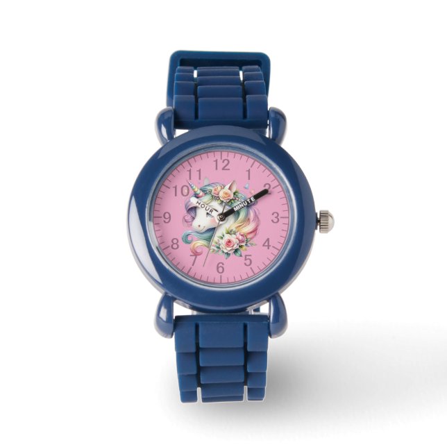 Gorgeous Unicorn & Flowers Watch (Front)