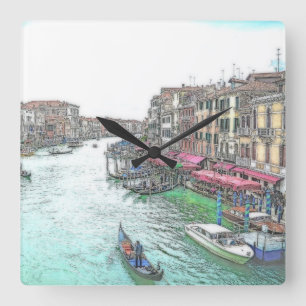 Gorgeous Venice Italy Square Wall Clock
