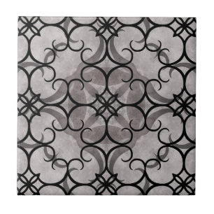 Gorgeous victorian gothic pattern grey and black tile
