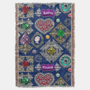 Gorgeous Victorian Jewellery Brooch Gemstone Throw Blanket