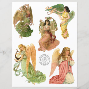 Gorgeous Vintage Angels Fussy Cut Scrapbook Paper