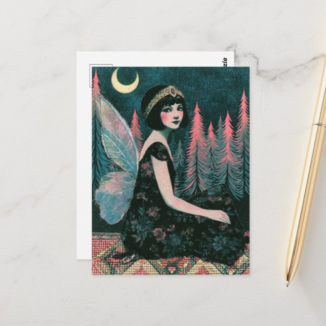 Gorgeous Vintage Fairy  Postcard (Front/Back In Situ)