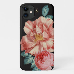 Gorgeous Vintage Roses with Name Monogram iPhone 11 Case
