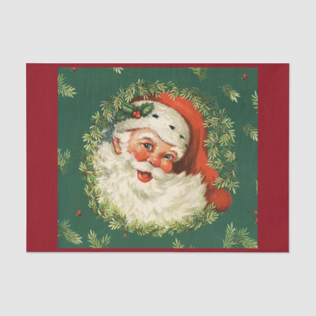 Gorgeous Vintage Santa Claus Image Tissue Paper (Front)