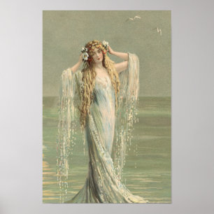Gorgeous Vintage Sea Goddess Poster