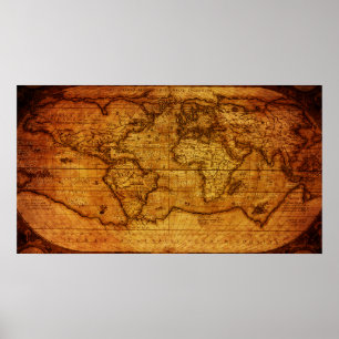 Gorgeous Vintage World Map Poster