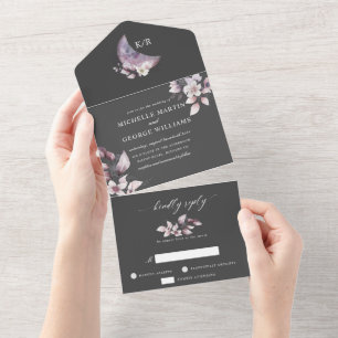 gorgeous watercolor fall floral  all in one invita invitation