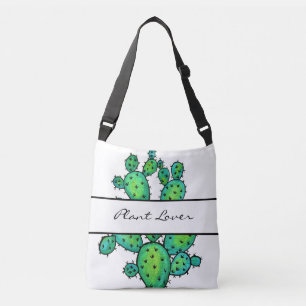 Gorgeous Watercolor Prickly Cactus Crossbody Bag