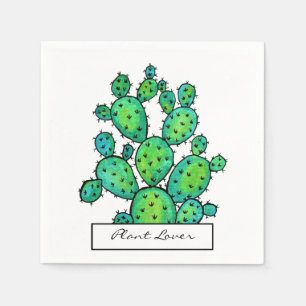 Gorgeous Watercolor Prickly Cactus Napkin