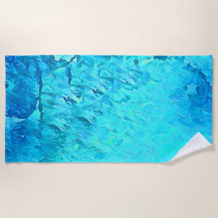 Gorgeous Watercolor Tropical Ocean Theme Design Beach Towel