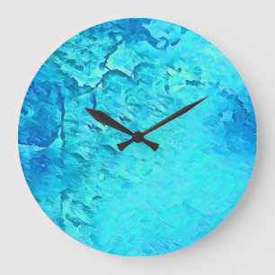 Gorgeous Watercolor Tropical Ocean Theme Design Large Clock