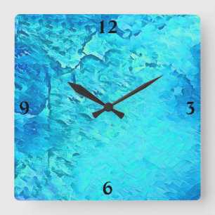 Gorgeous Watercolor Tropical Ocean Theme  Square Wall Clock