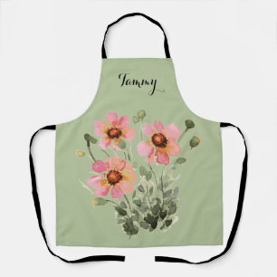 Gorgeous Watercolor Wildflower Personalized Apron