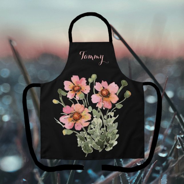 Gorgeous Watercolor Wildflower Personalized Apron (Creator Uploaded)