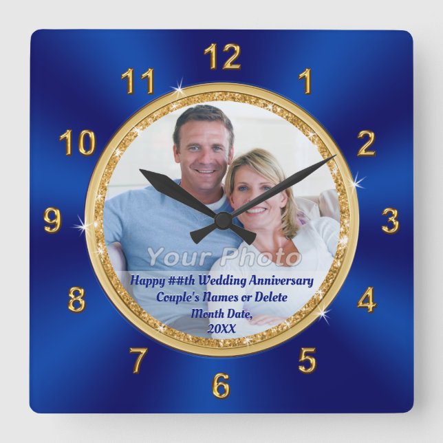 Gorgeous, Wedding Anniversary Clocks with PHOTO (Front)