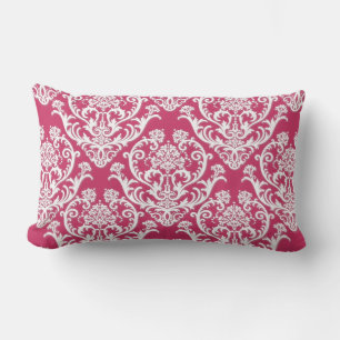 Gorgeous White Damask Pattern Lumbar Pillow