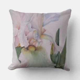 GORGEOUS WHITE IRIS FLOWER PATIO OUTDOOR PILLOW