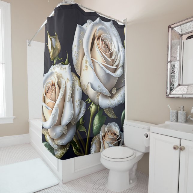 Gorgeous white roses with golden details (In Situ)