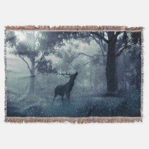 Gorgeous Winter in the Forest Throw Blanket