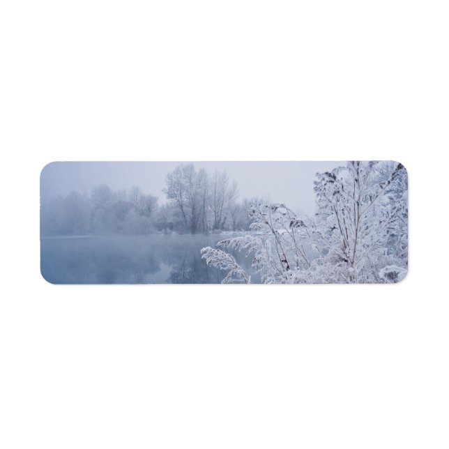 Gorgeous Winter Lake  Scene Address Label (Front)