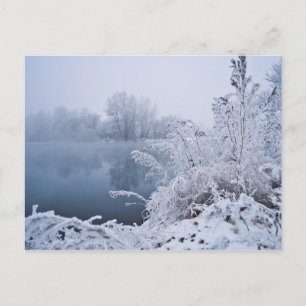 Gorgeous Winter Lake Scene Save the Date Postcard