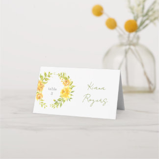 Gorgeous Yellow Floral Place Card