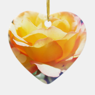 Gorgeous yellow rose flower. Floral photography. Ceramic Ornament