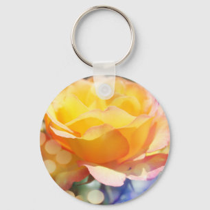 Gorgeous yellow rose flower. Floral photography. Keychain