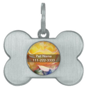 Gorgeous yellow rose flower. Floral photography. Pet Name Tag