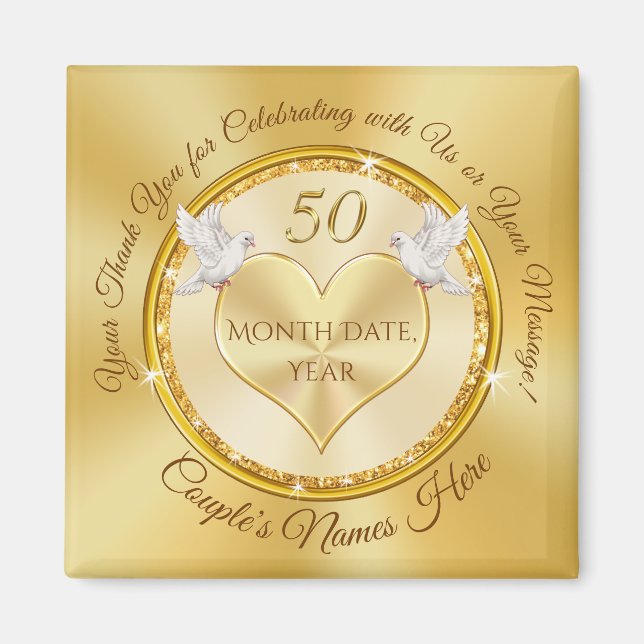 Gorgeous yet Cheap 50th Anniversary Party Favours Magnet (Front)