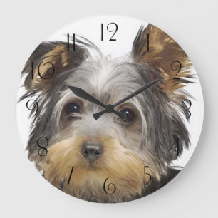 Gorgeous Yorkshire Terrier Large Clock