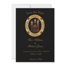 Gorgeously Gothic Candles & Roses Save The Date