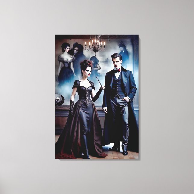 Gorgeus Victorian Vampires Canvas Print (Front)