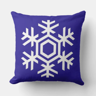 Gorgoeus Winter Blue White Snowflake Christmas Throw Pillow